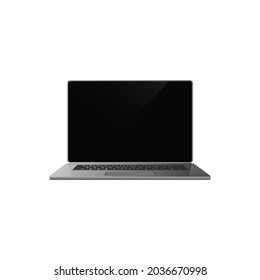 3d Flat mockup Laptop computer with white screen and keyboard Vector.