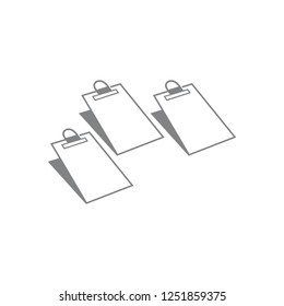 3d flat paper clip board symbol vector