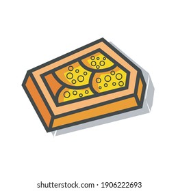 3d flat pizza box design illustration colorful vector