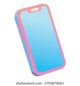 3D Flat Smartphone Symbol moderne Vektorgrafik eines mobilen Geräts, einzeln auf weißem Hintergrund. Perfekt für UI UX Design, App-Entwicklungsprojekte, digitales Marketing, kreative Branding-Materialien