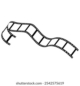 3d flim roll. Film strip set vector image
