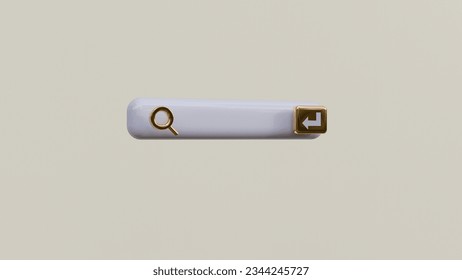3d floating search bar with gold icons