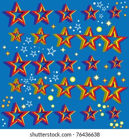 3D Floating Stars (motion illusion)