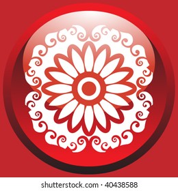 3D floral design element, vector image