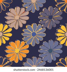 3d floral seamless pattern. 3d illustration. Luxury design for wallpaper, textile print. 