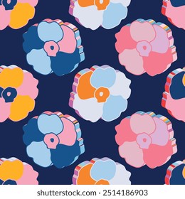 Patrón sin fisuras floral 3D. Ilustración 3D. Diseño de lujo para el Fondo de pantalla, impresión textil. 