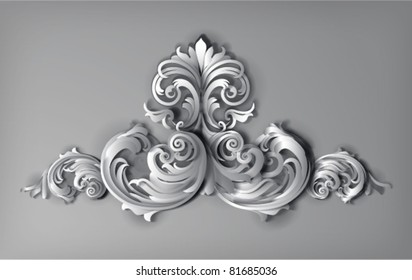 3d flourishes - vector illustration