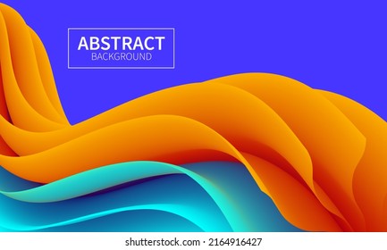 3d flow shape design. Abstract colorful fluid wave background. Vector template for cover, website, flyer, landing page