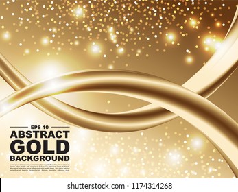 3d flow shapes. gold Liquid wave modern background. Vector graphic. eps 10 