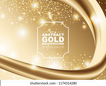 3d flow shapes. gold Liquid wave modern background. Vector graphic. eps 10 