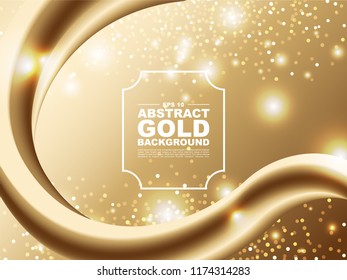 3d flow shapes. gold Liquid wave modern background. Vector graphic. eps 10 