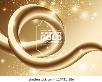 3d flow shapes. gold Liquid wave modern background. Vector graphic. eps 10 