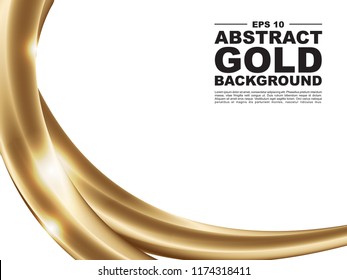 3d flow shapes. gold Liquid wave modern background with glitter. Vector graphic eps 10