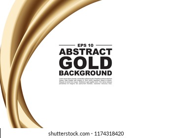 3d flow shapes. gold Liquid wave modern background with glitter. Vector graphic eps 10