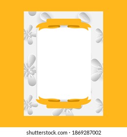 3d flower frame photo template design for print