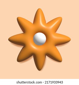 3d flower icon. Vector illustration