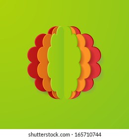 3d flower on the green background