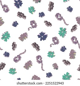 3D flower pattern with pastel colors. Perfect for summer textiles or other surfaces. Ready to repeat and color. Vector and all over print