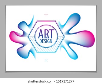 3d flower shape gradient color shape, vector abstract art element. Perfect for gift card, cover, poster or brochure. Bright color wave dimensional object.