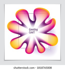 3d flower shape gradient color shape, vector abstract art element. Perfect for gift card, cover, poster or brochure. Bright color wave dimensional object.