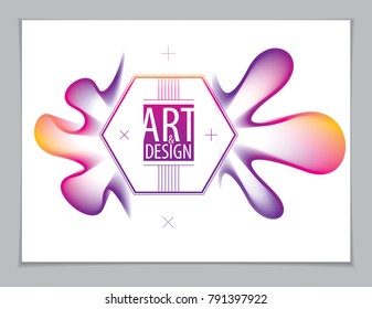 3D Blumenform Farbverlauf-Form, Vektorabstraktes Kunstelement. Perfekt für Geschenkkarte, Cover, Poster oder Broschüre. Helles Farbwellendimensionales Objekt.