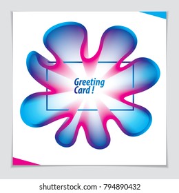 3d flower shape gradient color shape, vector abstract art element. Perfect for gift card, cover, poster or brochure. Bright color wave dimensional object.