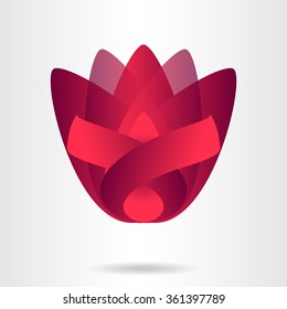 3D flower shape. Vector design elements.