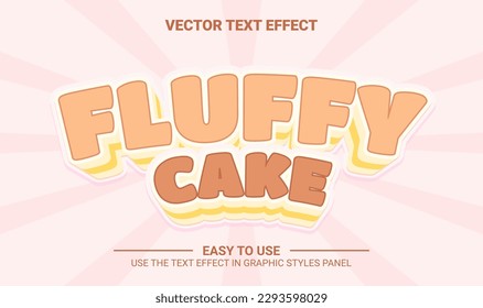 3d fluffy cake editable text effect