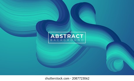 3d Fluid abstract wave gradient background. Colorful modern liquid flow shape blend vector illustration.