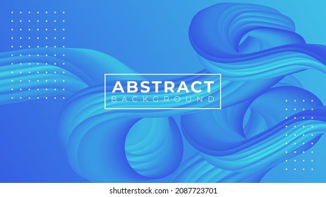 3d Fluid abstract wave gradient background. Colorful modern liquid flow shape blend vector illustration.