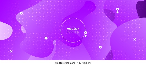 3d Fluid Background. Light Minimal Brochure. Purple Graphic Wallpaper. Digital Template. Abstract Fluid Pattern. Minimal Poster. Neon Vector Illustration. Futuristic Concept. Gradient Brochure.