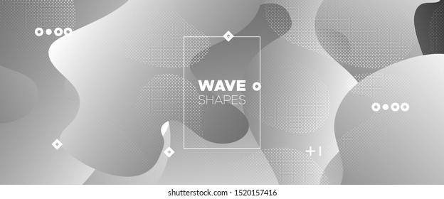 3d Fluid Background. Monochrome Memphis Wallpaper. White Web Presentation. Graphics Brochure. Flow Wave Poster. Modern Gradient. Geometric Element. Metallic Movement Concept. Wave Fluid Shapes.