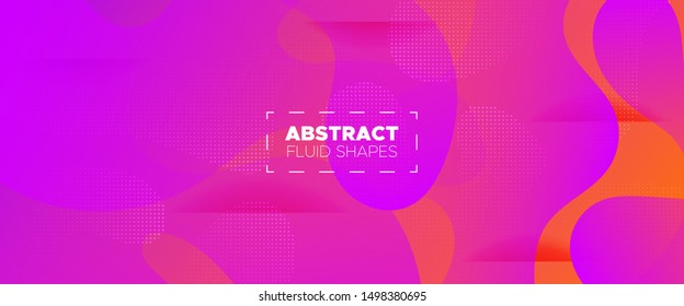 Fondo del líquido 3d. Cartel de degradado rosado. Ilustración de vectores magenta. Concepto Futurista. Patrón de líquido abstracto. Afiche mínimo. Papel gráfico. Movimiento Futurista. Formas de onda abstractas.