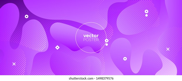 3d Fluid Background. Vivid Minimal Brochure. Purple Graphic Wallpaper. Futuristic Motion. Abstract Wave Shapes. Gradient Poster. Neon Vector Illustration. Futuristic Concept. Minimal Poster.