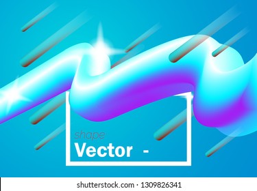 3D fluid geometric background. Shape illustration vector eps 10 - isolated trendy colorful modern liquid design project