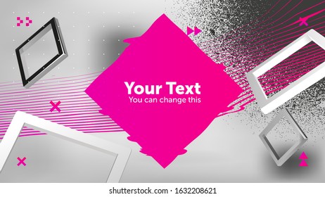 3d fluid geometric background template with 3d frames. Trendy geometric design. The illustration can use for web banners, infographics, presentations, posters and postcards
