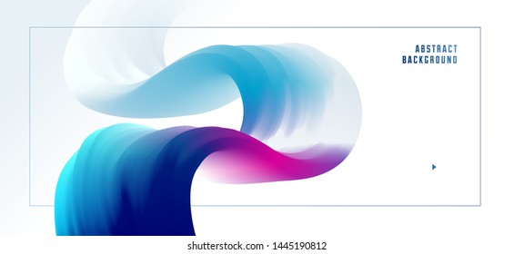 3D fluid gradient color vector abstract background, dimensional dynamic shape in motion, flowing colors design element, trendy modern style.