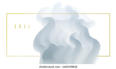 3D fluid gradient color vector abstract background, dimensional dynamic shape in motion, flowing colors design element, trendy modern style.
