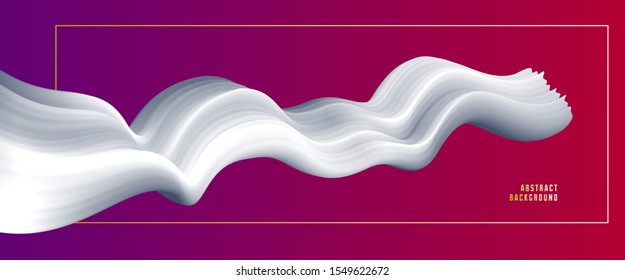 3D fluid gradient color vector abstract background, dimensional dynamic shape in motion, flowing colors design element, trendy modern style.