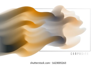 3D fluid gradient color vector abstract background, dimensional dynamic shape in motion, flowing colors design element, trendy modern style.