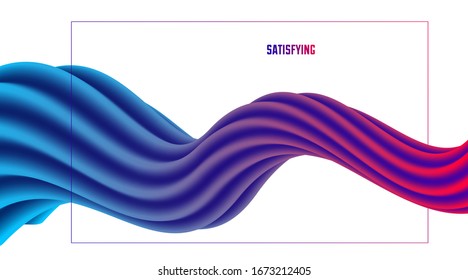 3D fluid gradient color vector abstract background, dimensional dynamic shape in motion, flowing colors design element, trendy modern style.