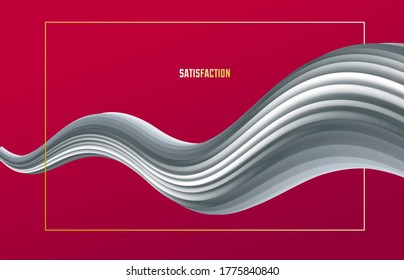 3D fluid gradient color vector abstract background, dimensional dynamic shape in motion, flowing colors design element, trendy modern style.