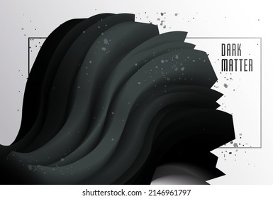 3D fluid gradient dark matter vector abstract background, dimensional dynamic shape in motion, flowing colors design element, trendy modern style.