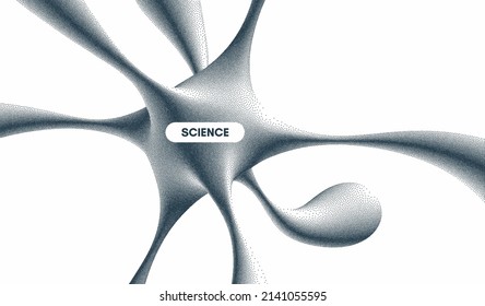 3D fluid graphic element. Virus particle. Pathogen organism. Background for medicine, science or technology. Vector illustration for for banner, flyer, poster, cover, brochure or presentation.