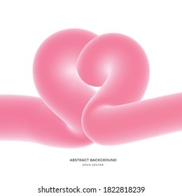 3D Fluid Heart Shape Vector