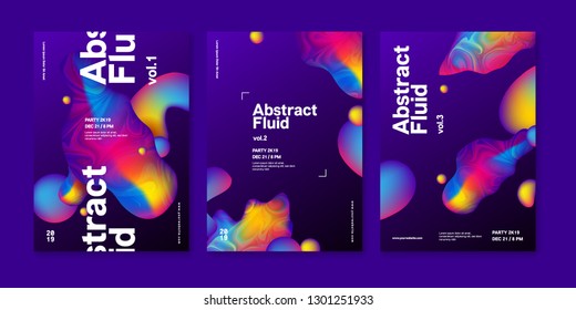 3D Fluid Liquid Abstract Flyer Template