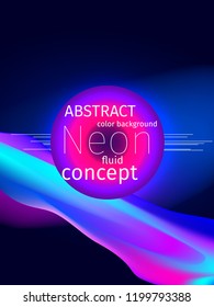 3d fluid Liquid abstract shape splash and blobs neon color. Vector abstraction  background. Plastic or oil shapes. Dynamic graphic cover. Purple poster.