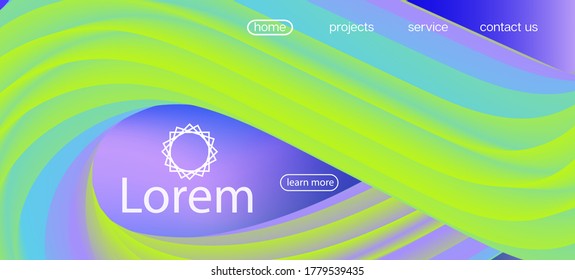3d Fluid Lucid Vector Background. Landing Page, Green, Purple Background. Modern Liquid Flow Banner. Neon Color Website Design. Colorful Vibrant Gradient Overlay. Dynamic Movement Funky Wave.