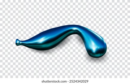 3D-Flüssigkeit metallische Form.Vektor glänzendes Element