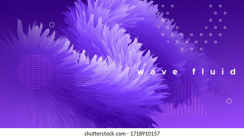 3d Fluid Vector. Flow Dynamic Motion. Abstract Template. Color Digital 3d Fluid Vector. Futuristic Wave Poster. Vibrant Shape. Neon Liquid Bright Background. 3d Fluid Vector. Purple Wave Flyer.